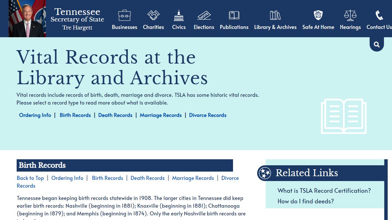 Vital Records at the Library and Archives | Tennessee ...